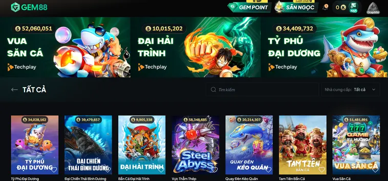 Bắn Cá Gem88 Thế Giới Đại Dương Kỳ Thú Với Hàng Ngàn Kho Báu