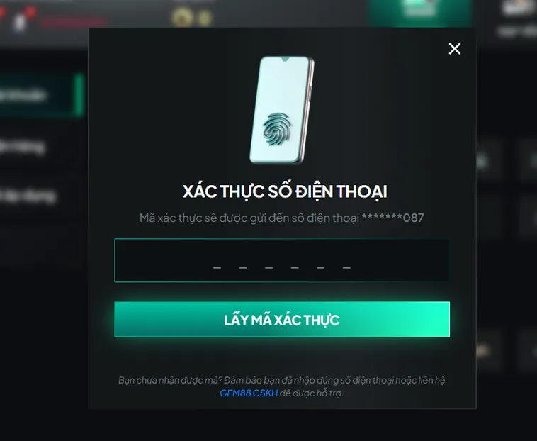 Xác Thực Số Điện Thoại Cho Tài Khoản Tại Gem88 Cơ Hội Trở Thành Hội Viên Vàng Của Sân Chơi Đẳng Cấp