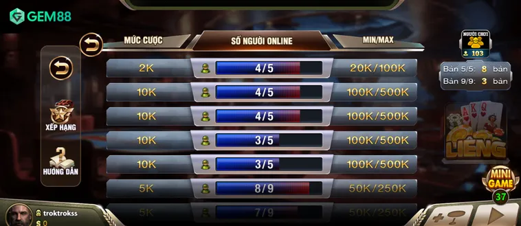 Trải Nghiệm Đỉnh Cao Liêng Tại Gem88 Với Tỷ Lệ Thắng Cực Khủng