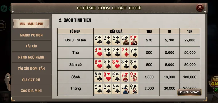 Mini Mậu Binh Tại Gem88 Trò Chơi Bài Đỉnh Cao Với Tỷ Lệ Thắng Lớn