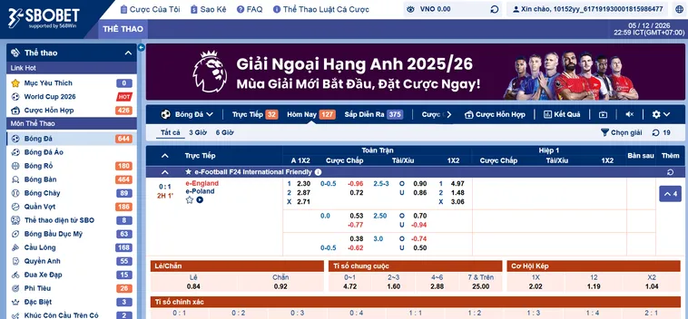 Thể Thao SBO Sports Tại Gem88 Trải Nghiệm Cá Cược Đẳng Cấp Quốc Tế