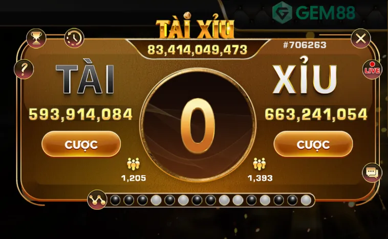 Tài Xỉu Live Tại Gem88 Trải Nghiệm Cá Cược Đỉnh Cao Nhất Hiện Nay